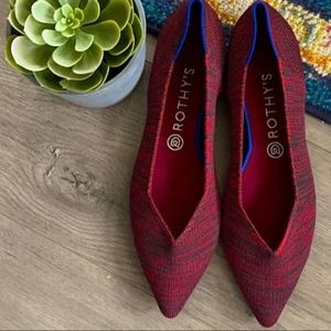 DISCONTINUED Rothy’s point crimson heather size 10 woman’s flat